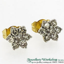 18ct Diamond Cluster Earrings