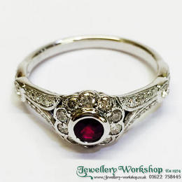 18ct Ruby Cluster Ring