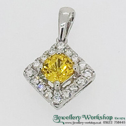 18ct Yellow Sapphire and Diamond Pendant