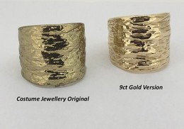9ct Yellow Gold Chunky Ripple Ring