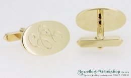 9ct Oval Engraved Cufflinks