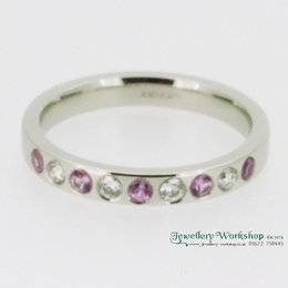 Pink Sapphire & Diamond Ring