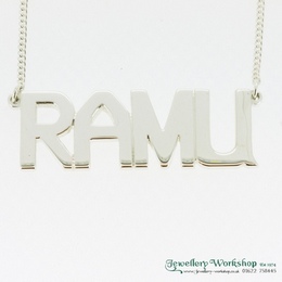Silver RAMU Name Pendant