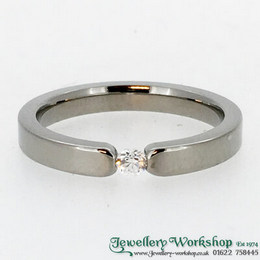 Titanium Tension Set Diamond Ring