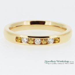 Yellow Sapphire & Diamond Ring