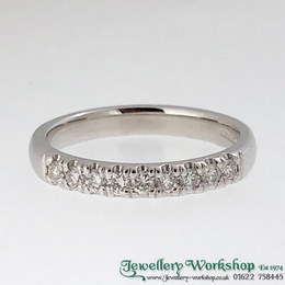 Diamond Claw Set Diamond Half Eternity Ring