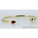 Cabachon Garnet 9ct Gold Torq Bangle - view 3