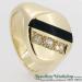 9ct Onyx and Diamond Signet Ring - view 2