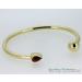 Cabachon Garnet 9ct Gold Torq Bangle - view 1