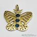 9ct Butterfly Pendant with Blue Topaz and Diamonds - view 1
