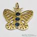 9ct Butterfly Pendant with Blue Topaz and Diamonds - view 2
