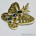 9ct Butterfly Pendant with Blue Topaz and Diamonds - view 3