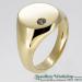 9ct Diamond Set Oval Signet Ring  - view 1