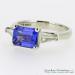 Tanzanite and Tapered Baguettes Diamond Ring - view 2